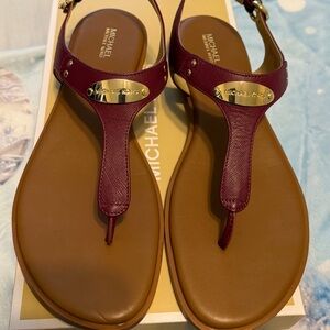 Michael Kors Women's Maroon and Gold Sandals